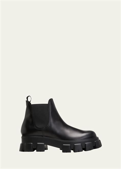 anfibi monolith prada|Prada Men's Monolith Brushed Leather Chelsea Boots.